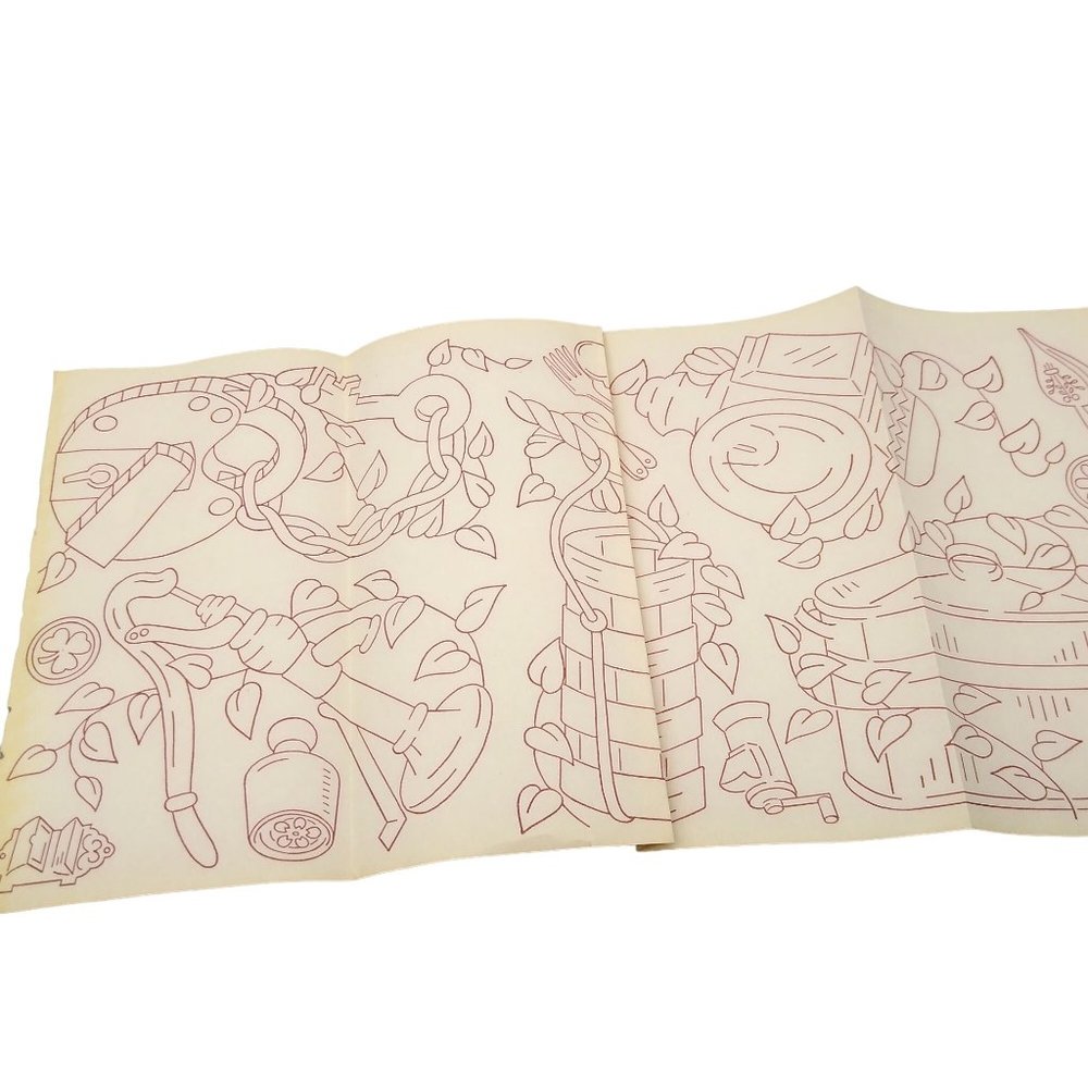 Vintage Country Ivy Transfer Patterns, MCM Workbasket Iron On Transfers, 1960s